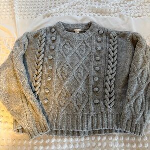 H&M Gray Cable Knit Sweater